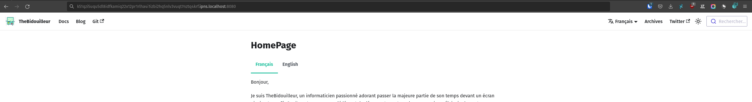 IPNS Dans mon firefox à partir de IPFS Companion