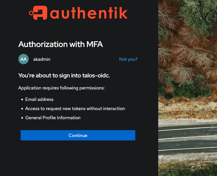 Authentik login page